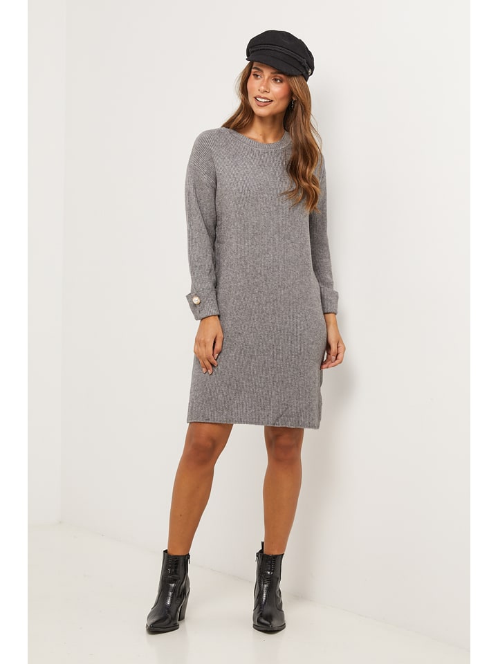 Soft Cashmere Strickkleid in Grau - 80% | Größe 34/36 | Damen-kleider