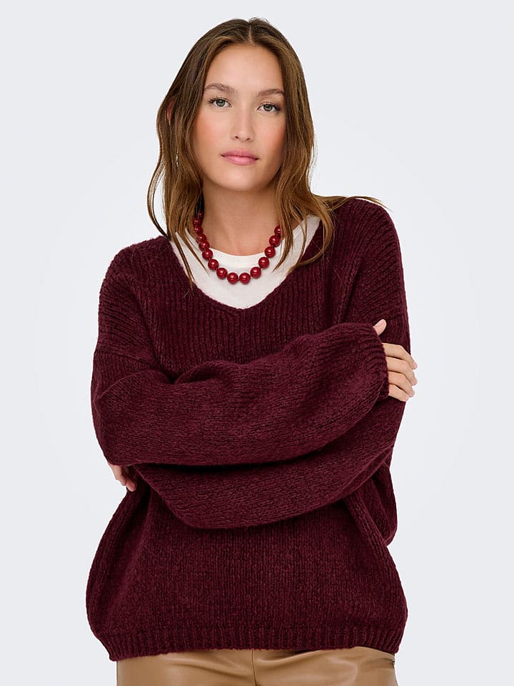 JDY Pullover "Dydinea" in Bordeaux - 62% | Größe XS | Damen-pullover-cardigans