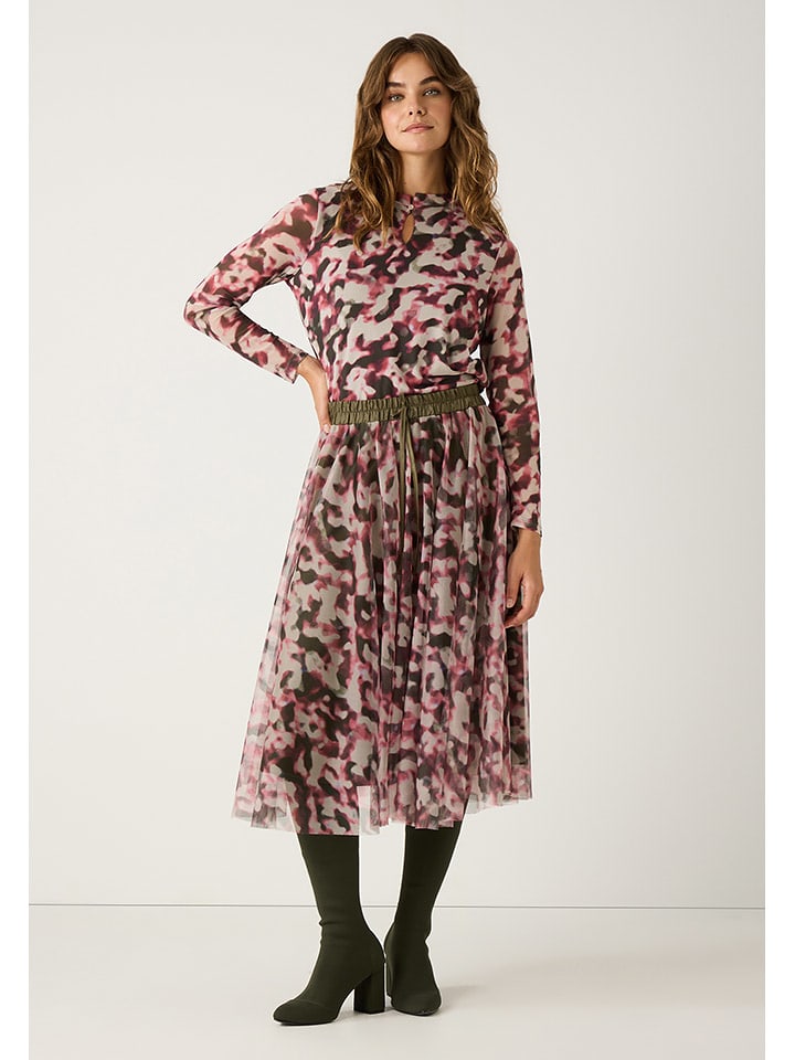 More & More Rock in Rosa/ Khaki - 56% | Größe 42 | Damenroecke