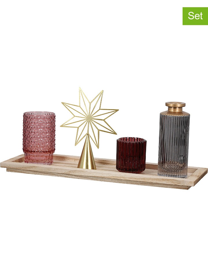 GILDE 6tlg. Deko-Set in Gold/ Rosé/ Hellbraun - (B)36 x (H)24 x (T)12,5 cm - 34% | Dekofiguren