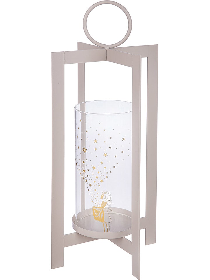 GILDE Windlicht, "Sternenmädchen" in Grau - (L)13,5 x (H)42 cm - 31% | Kerzen-vasen