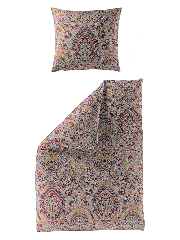 Bierbaum Biber-Bettwäsche-Set in Rot/ Orange - 28% | Größe 155x220 cm | Bettwaesche-bettwaren