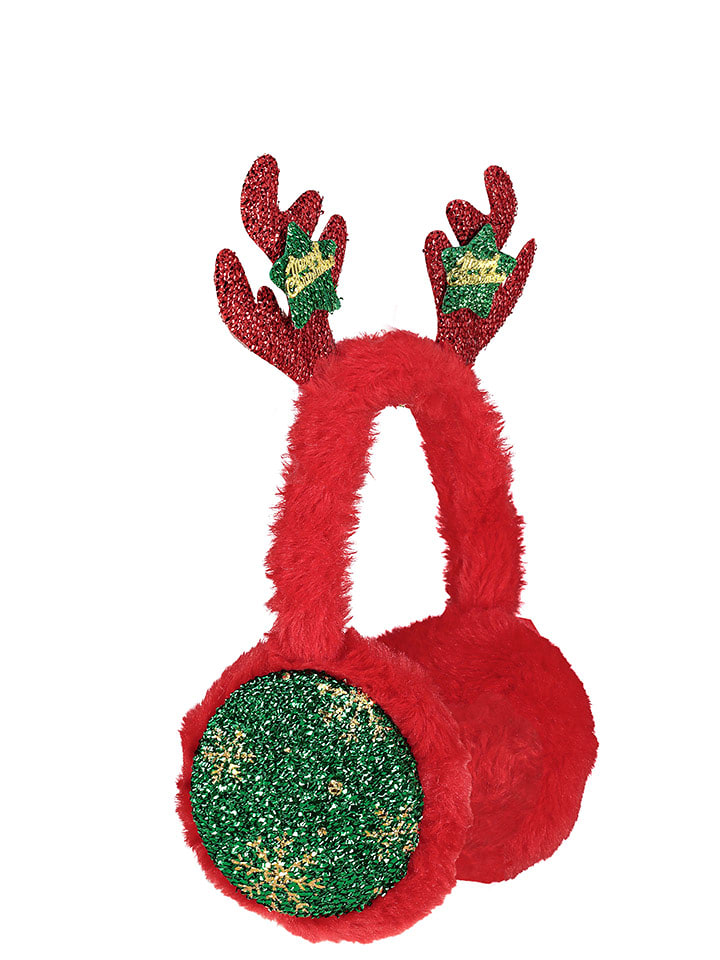 Sublevel Plüsch-Ohrenschützer in Rot/ Grün - 30% | Damen-stirnbaender