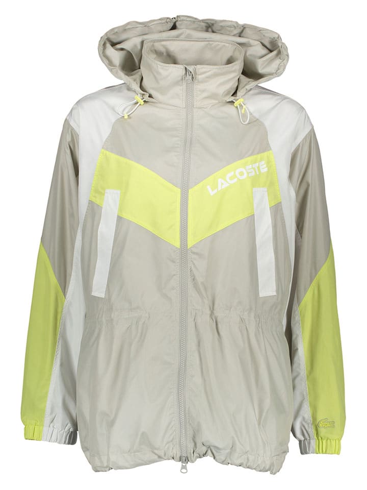 Lacoste Trainingsjacke in Beige/ Grün - 75% | Größe 34 | Damen-outdoorjacken