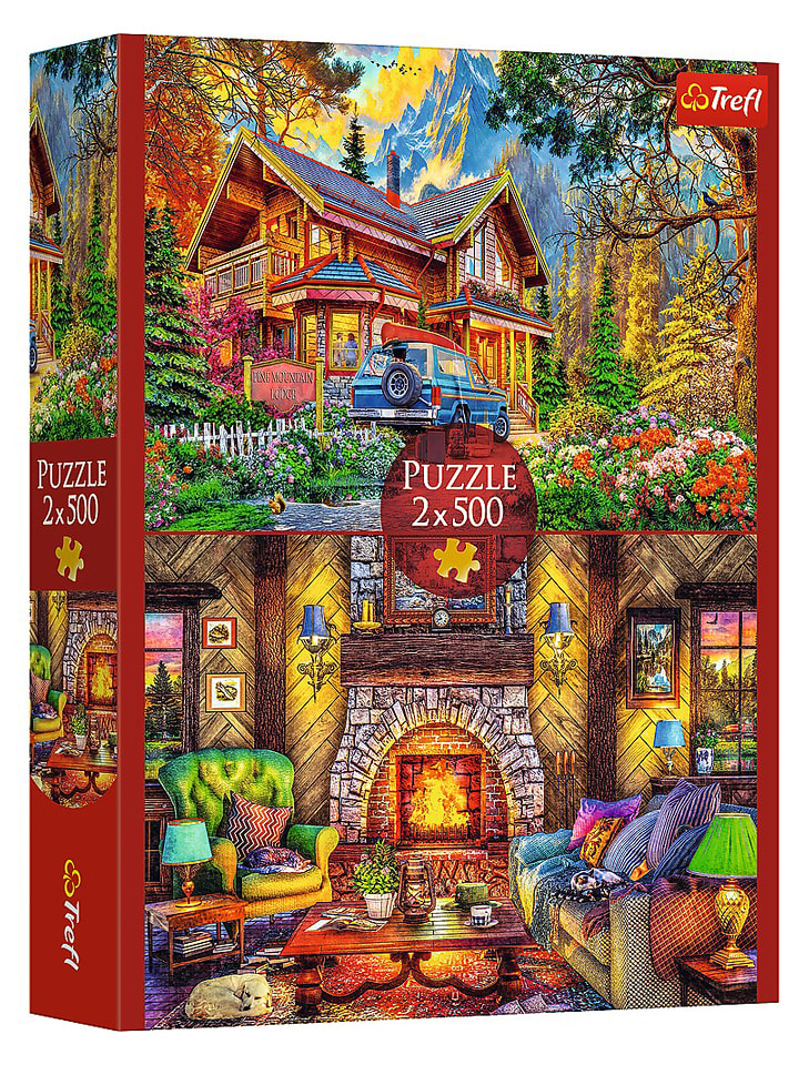 Trefl 2x 500tlg. Puzzle "Bergtrip" - ab 10 Jahren - 15% | Gesellschaftsspiele