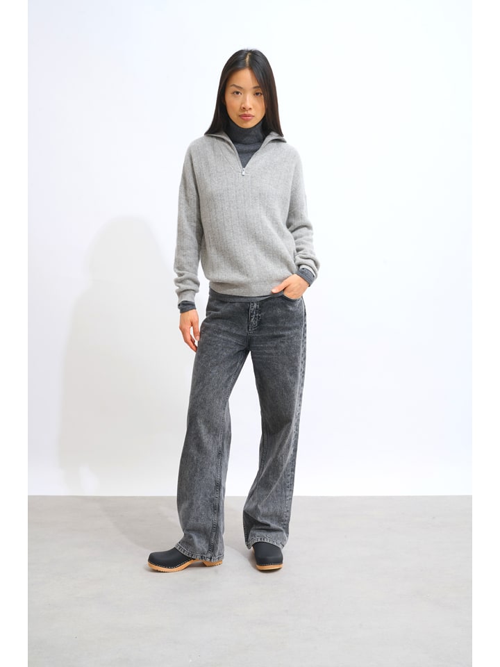 AUTHENTIC CASHMERE Kaschmir-Pullover in Hellgrau - 65% | Größe L | Damen-pullover-cardigans