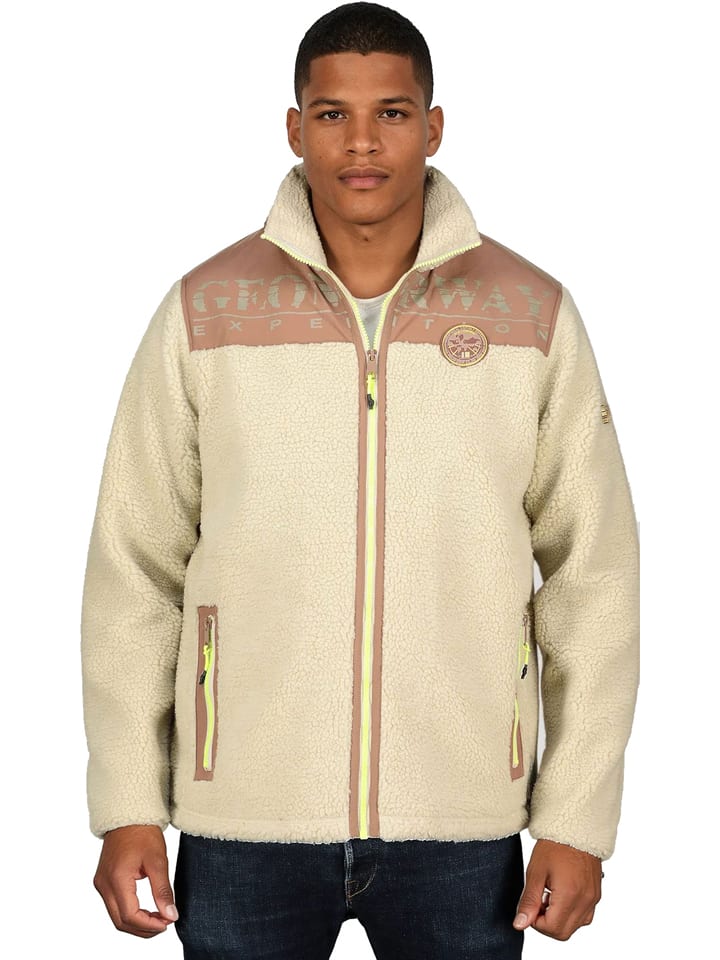 Geographical Norway Fleecejacke "Tumarino" in Beige - 78% | Größe S | Herren-pullover-sport
