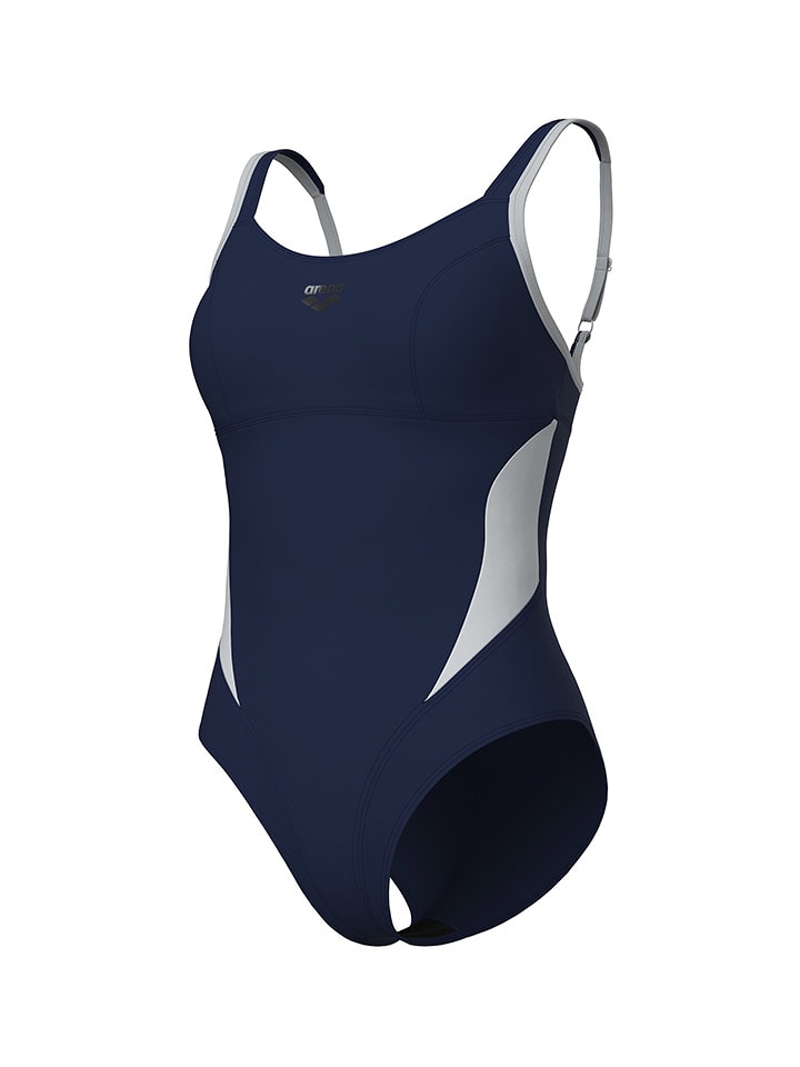 Arena Badeanzug in Weiß/ Dunkelblau - 54% | Größe 40 | Damen-bademode