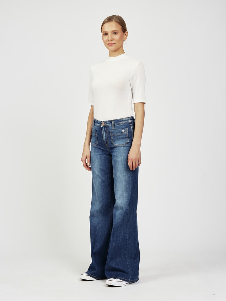 GANG JEANS Jeans "Jessi" - Flared fit - in Dunkelblau - 64% | Größe W26 | Damenjeans