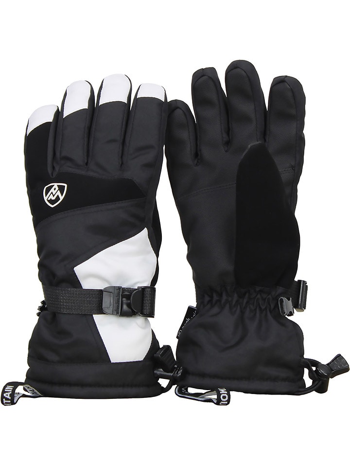 Peak Mountain Ski-/ Snowboardfingerhandschuhe "Miss" in Schwarz/ Weiß - 52% | Größe M/L | Damenhandschuhe