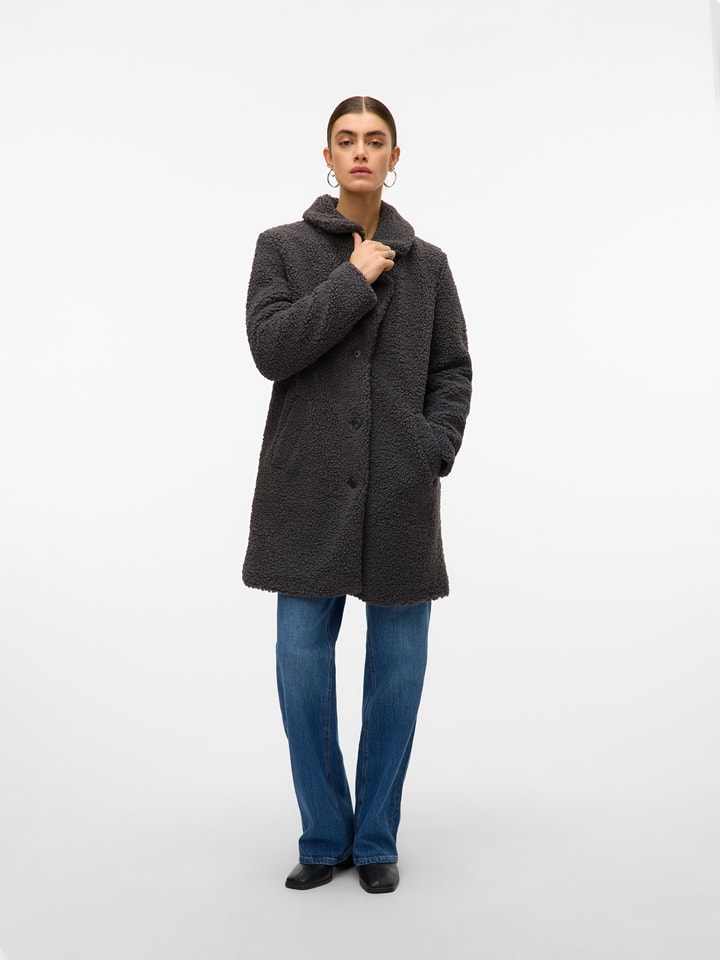 Vero Moda Teddymantel in Anthrazit - 57% | Größe M | Damenjacken