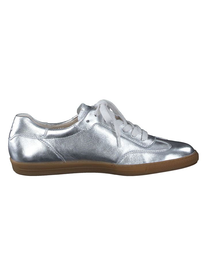 Paul Green Leder-Sneakers in Silber - 58% | Größe 37,5 | Damen-sneakers