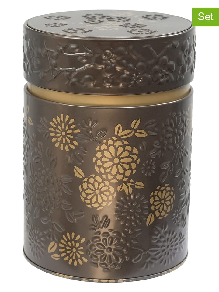 Eigenart 2er-Set: Teedosen "Yumiko" in Braun/ Gold - 500 g - 16% | Gedeckter-tisch