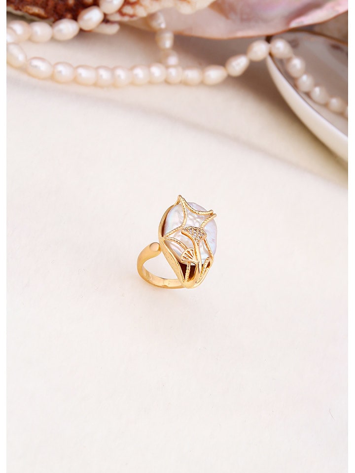 L'Atelier de Gaia Vergold. Ring mit Perle - 62% | Schmuck