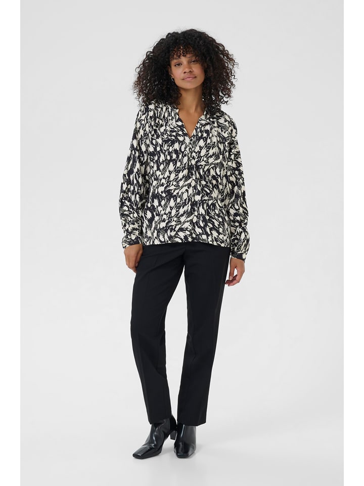 Kaffe Bluse in Schwarz/ Weiß - 58% | Größe 36 | Damen-blusen