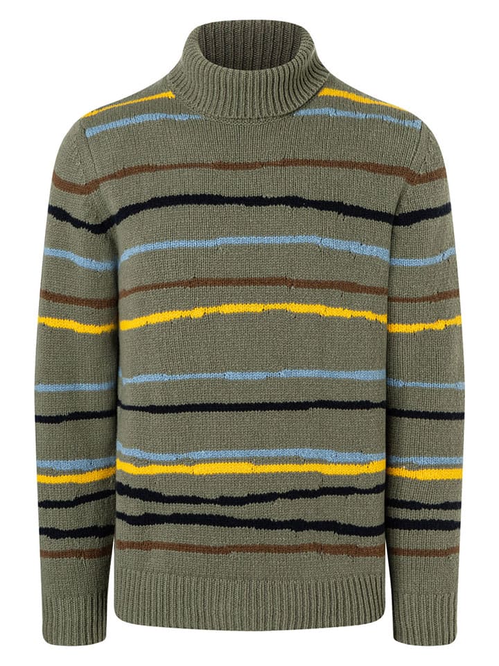 Maerz Muenchen Wollrollkragenpullover in Khaki - 69% | Größe 54 | Herren-plussize
