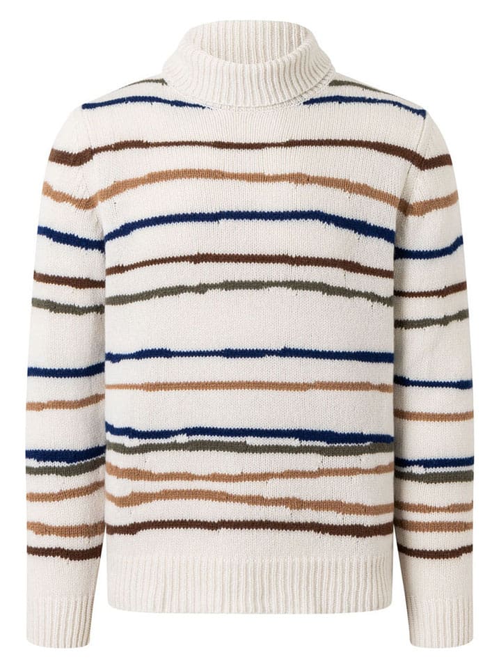 Maerz Muenchen Wollrollkragenpullover in Weiß - 79% | Größe 54 | Herren-plussize