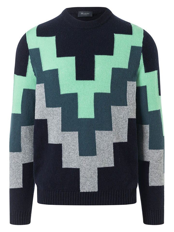 Maerz Muenchen Wollpullover in Dunkelblau - 69% | Größe 52 | Herren-plussize
