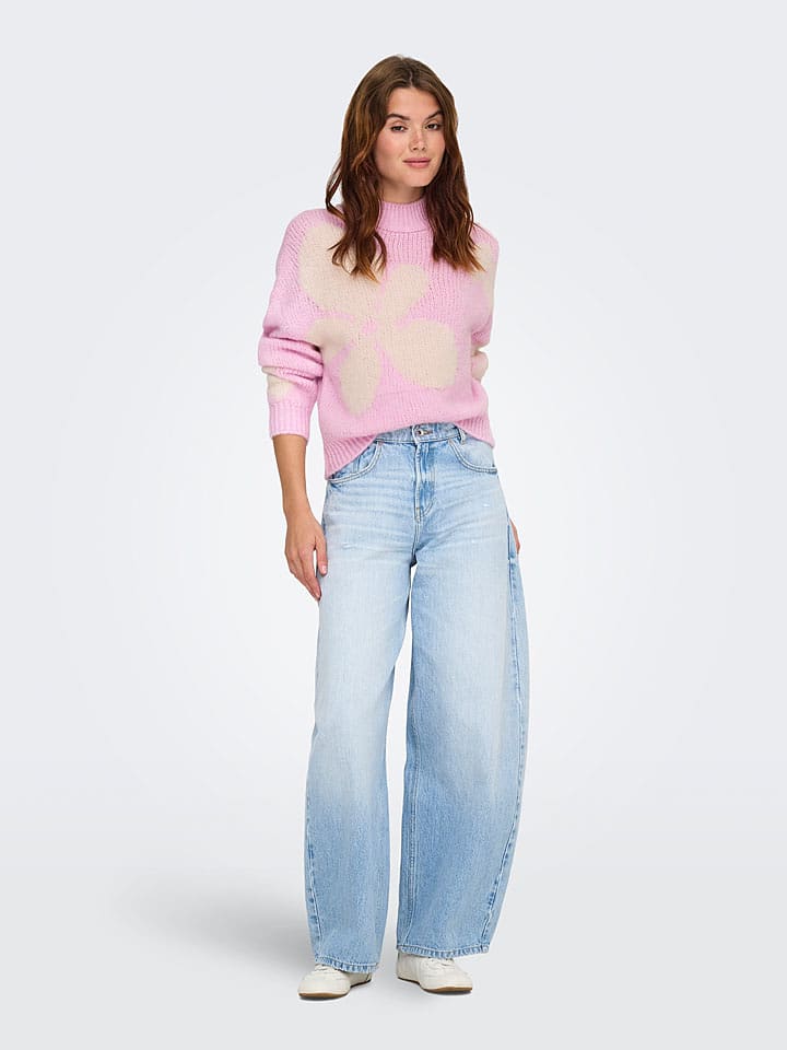 JDY Pullover "Kilian" in Rosa/ Creme - 35% | Größe L | Damen-pullover-cardigans