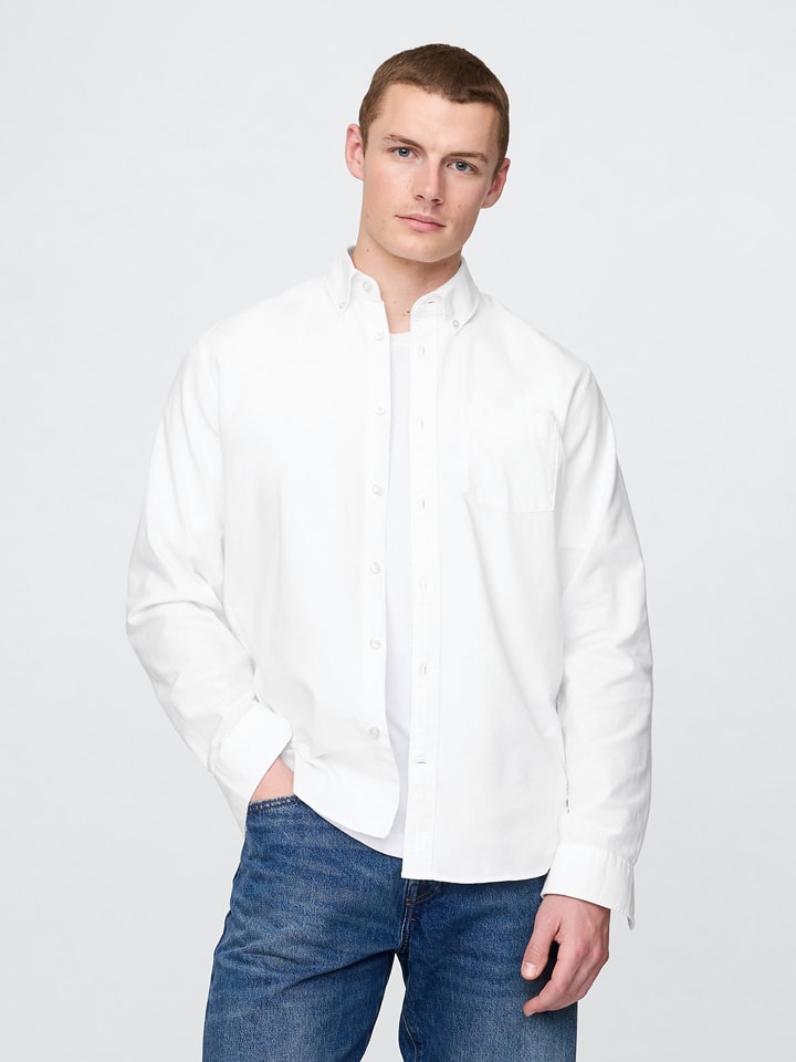 GAP Hemd - Regular fit - in Weiß - 63% | Größe L | Herren-plussize