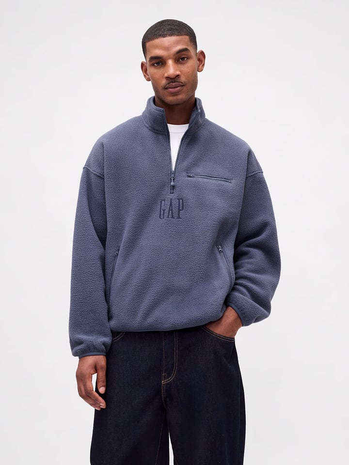 GAP Fleecepullover in Blaugrau - 67% | Größe M | Herren-fleece