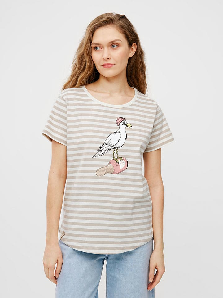 Derbe Shirt in Weiß/ Beige - 61% | Größe XS | Damen-tops