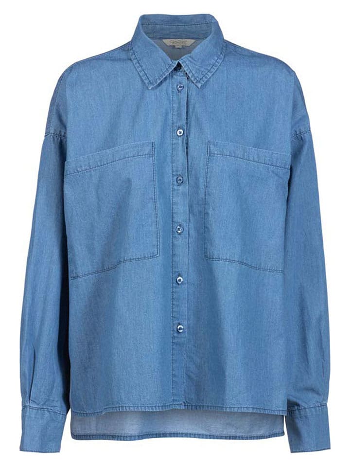 Herrlicher Jeans-Hemd in Blau - 68% | Größe L | Damen-blusen