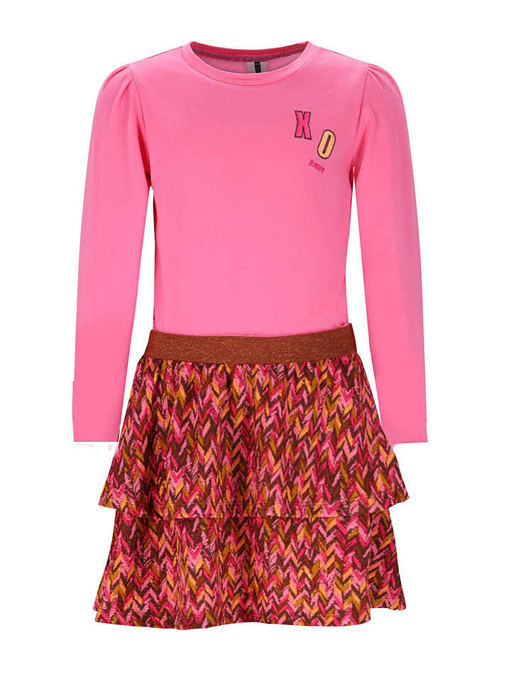 B.Nosy Kleid "Daphne" in Pink/ Orange - 42% | Größe 146/152 | Kinderkleider
