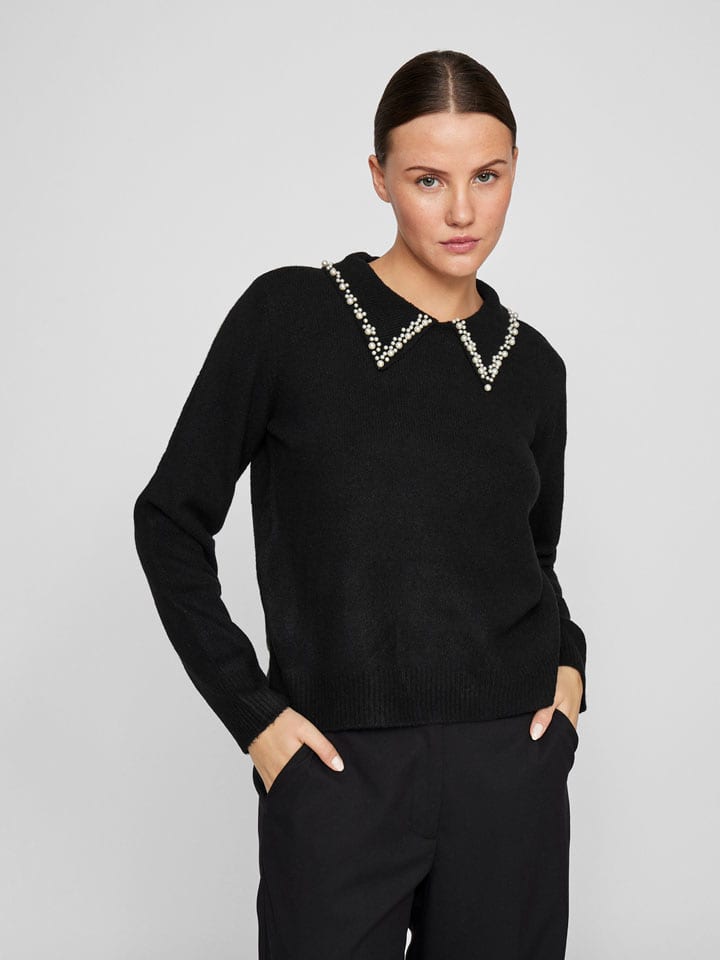 Vila Pullover "Pearl" in Schwarz - 72% | Größe XS | Damen-pullover-cardigans