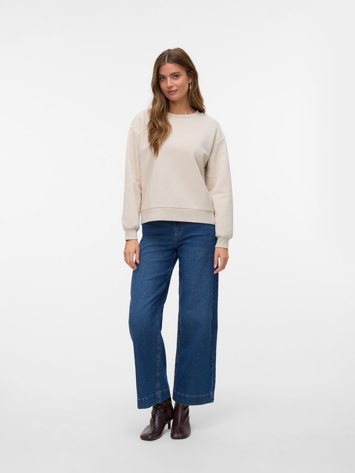 Vero Moda Sweatshirt in Creme - 60% | Größe XL | Damen-sweatshirts-jacken