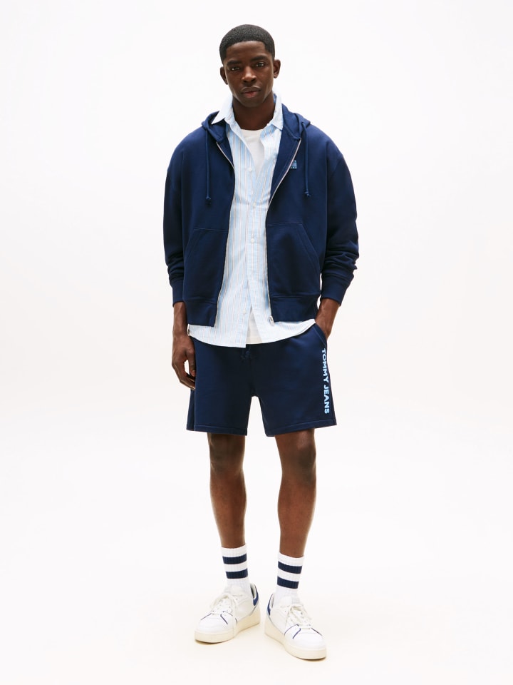 TOMMY JEANS Sweatjacke in Dunkelblau - 61% | Größe S | Herren-sweatshirts-jacken