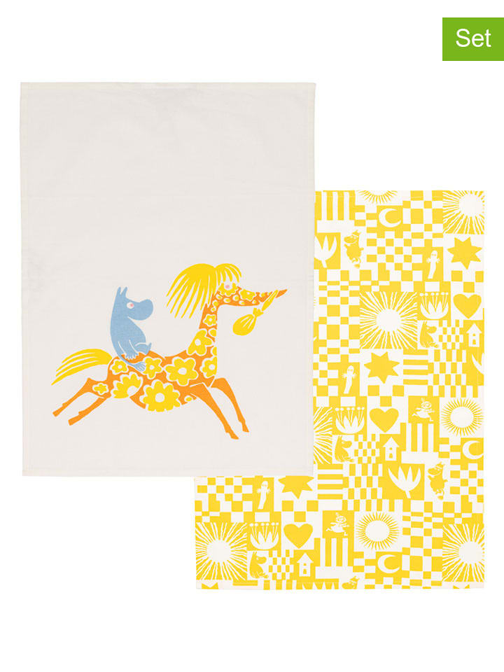 Moomin 2er-Set: Geschirrtücher ''Party'' in Beige/ Gelb - (L)70 x (B)50 cm - 14% | Tischwaesche