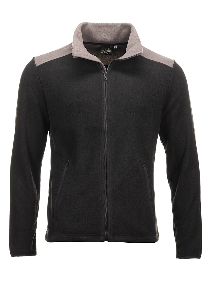 Traunstein Sport Fleecejacke "Topas" in Schwarz/ Beige - 44% | Größe M | Herren-pullover-sport