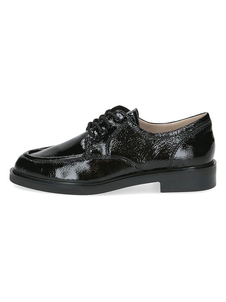 Caprice Leder-Schnürschuhe in Schwarz - 49% | Größe 37 | Damen-schnuerschuhe