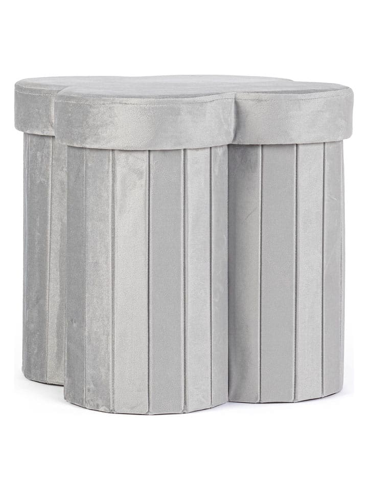 Bizzotto Pouf "Jocelyn" in Hellgrau - (B)40 x (H)40 x (T)40 cm - 14% | Sitzmoebel