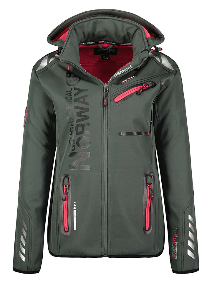 Geographical Norway Softshelljacke "Reine" in Khaki - 77% | Größe L | Damen-outdoorjacken