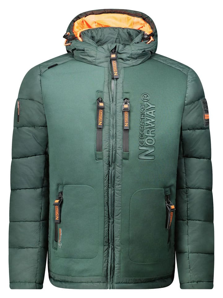 Geographical Norway Steppjacke in Grün/ Orange - 70% | Größe M | Herrenjacken