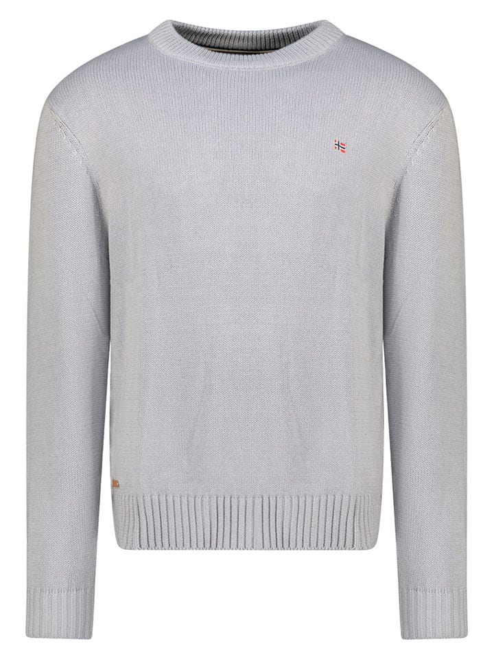 Geographical Norway Pullover "Flinder" in Hellgrau - 68% | Größe M | Herren-plussize