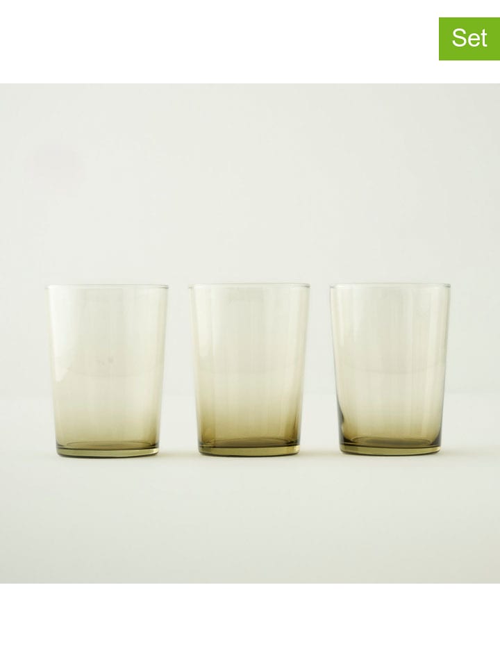 BELLA MAISON 3er-Set: Gläser in Grün - 510 ml - 55% | Gedeckter-tisch