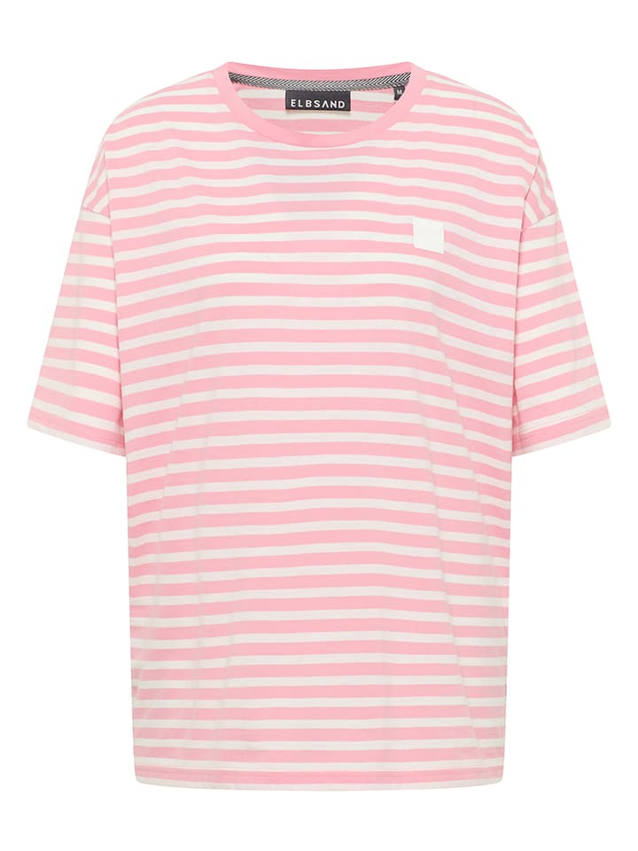 ELBSAND Shirt "Kia" in Pink/ Weiß - 55% | Größe S | Damen-tops