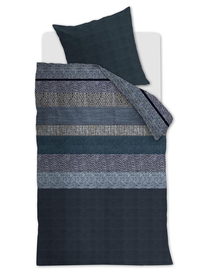 Beddinghouse Flanell-Bettwäsche-Set "Enzo" in Blau - 67% | Größe 155x220 cm | Bettwaesche-bettwaren