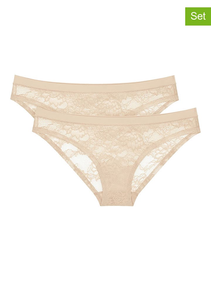 Triumph 2er-Set: Slips "Smart Deco Brazilian" in Creme - 65% | Größe 44-50 | Damen-unterteile