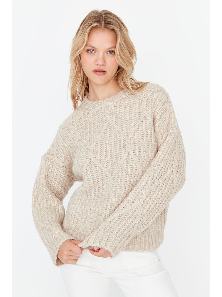 trendyol Pullover in Beige - 64% | Größe M | Damen-pullover-cardigans