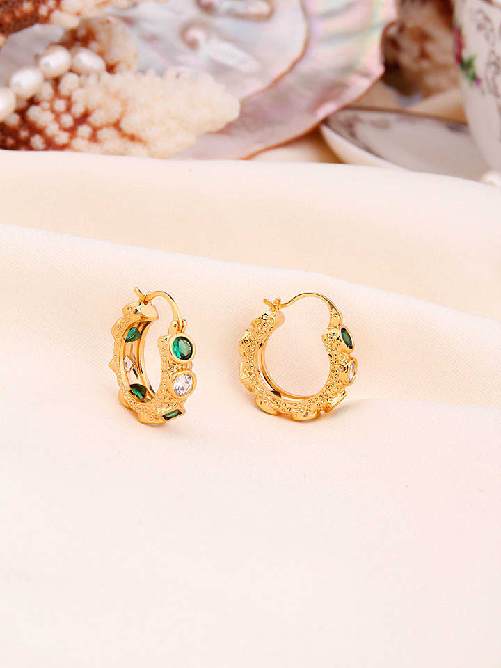 L'Atelier de Gaia Vergold. Creolen mit Edelsteinen - 72% | Schmuck