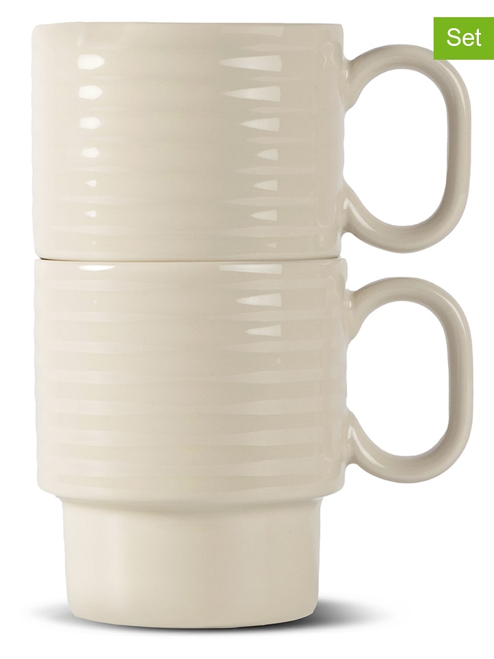 Sagaform 2er-Set: Kaffeetassen ''Coffee & More'' in Creme - 250 ml - onesize