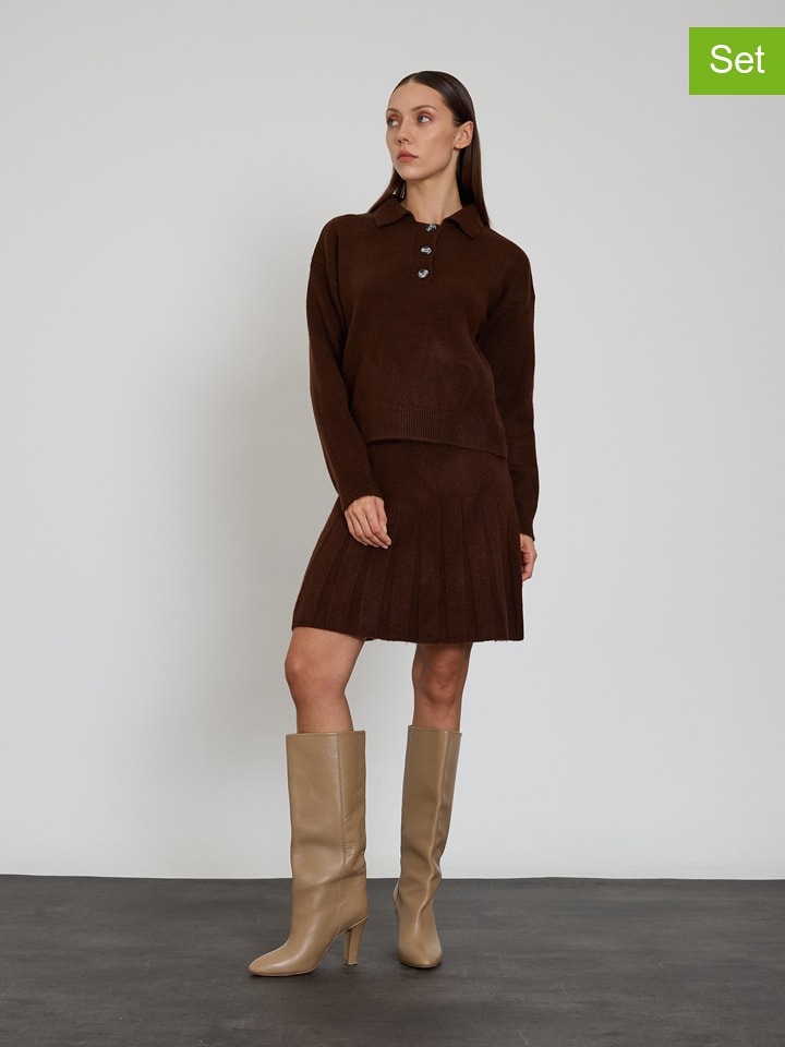 BGN 2tlg. Outfit in Braun - 86% | Größe 38 | Damen-pullover-cardigans