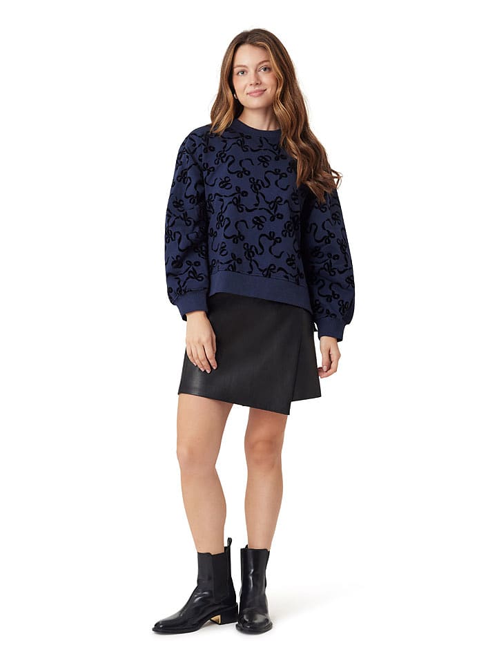 Scotch & Soda Sweatshirt in Dunkelblau/ Schwarz - 70% | Größe L | Damen-sweatshirts-jacken