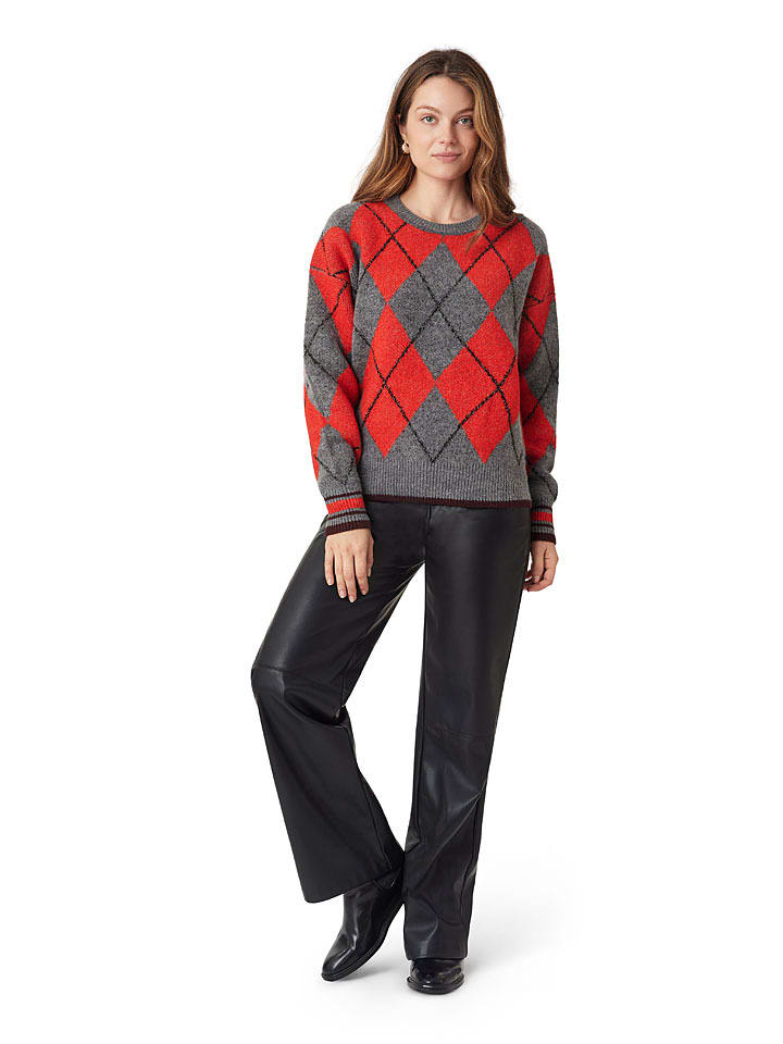 Scotch & Soda Pullover in Rot/ Grau - 69% | Größe L | Damen-pullover-cardigans