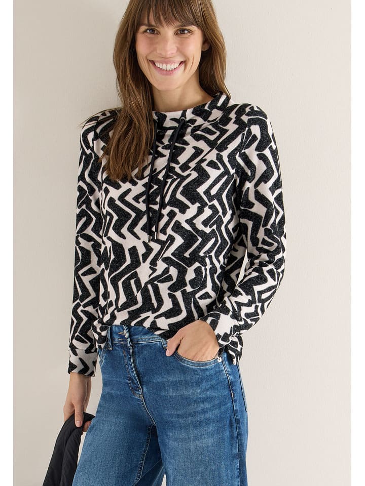 Cecil Pullover in Schwarz/ Creme - 40% | Größe L | Damen-tops