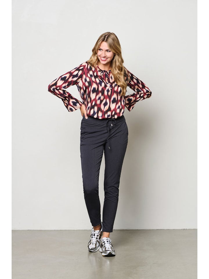 &Co Woman Bluse "Melina" in Schwarz/ Bordeaux/ Creme - 64% | Größe XXL | Damen-blusen
